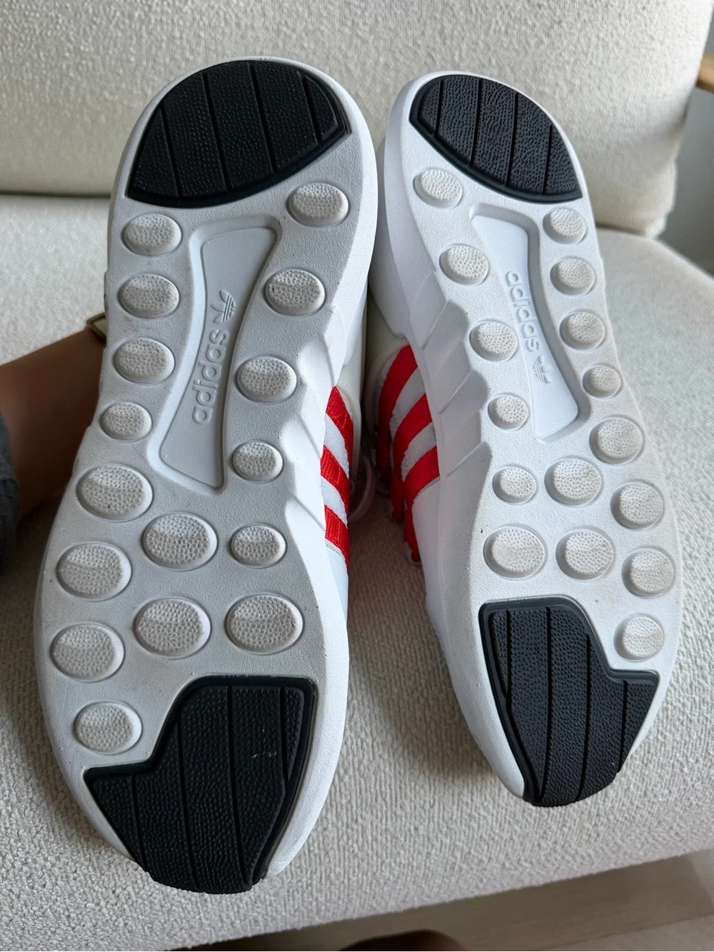 adidas Men's ADV/91-16 White Sneakers with Red Stripes